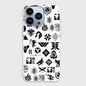 Чехол для iPhone 13 Pro с принтом DESTINY 2 LOGO PATTERN   ДЕСТИНИ в Рязани,  |  | Тематика изображения на принте: bungie | cayde 6 | cyd6 | destiny | destiny 2 | forsaken | gambit | hunter | titan | warlock | банги | варлок | габмит | дестини | дестини 2 | зур | кейд | кейд 6 | отвергнутые | охотник | титан | туз