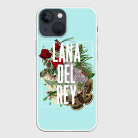 Чехол для iPhone 13 mini с принтом Цветочная Лана в Рязани,  |  | Тематика изображения на принте: lana del ray | pop music | исполнитель | исполнительница | лана дел рэй | музыка | поп | попса