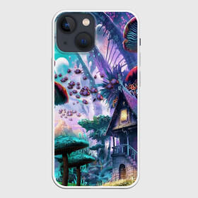 Чехол для iPhone 13 mini с принтом FantasyFish в Рязани,  |  | fantasy | fish | home | mushroom | planet | stars | грибы | дом | звезды | планеты | рыба | фантазия | фентези