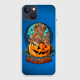 Чехол для iPhone 13 с принтом Мишка маньяк в Рязани,  |  | halloween | арт | графика | зомби | медведь | мистика | праздник | тыква | ужасы | хэллоуин