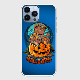 Чехол для iPhone 13 Pro Max с принтом Мишка маньяк в Рязани,  |  | halloween | арт | графика | зомби | медведь | мистика | праздник | тыква | ужасы | хэллоуин