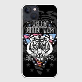 Чехол для iPhone 13 с принтом Merry Christmas 2022 в Рязани,  |  | 2022 | beast | merry christmas | new year | predator | stars | stern look | white tiger | year of the tiger | белый тигр | год тигра | звезды | зверь | новый год | суровый взгляд | хищник