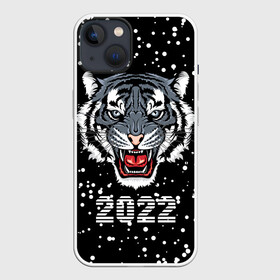 Чехол для iPhone 13 с принтом Черный водяной тигр 2022 в Рязани,  |  | 2022 | beast | black water tiger | fangs | merry christmas | new year | predator | snow | stern grin | winter | year of the tiger | год тигра | зверь | зима | клыки | новый год | снег | суровый оскал | хищник | черный водяной тигр