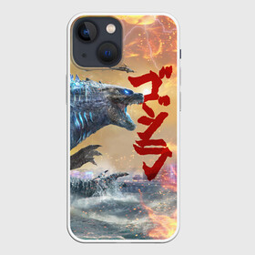 Чехол для iPhone 13 mini с принтом ГОДЗИЛЛА АТАКУЕТ в Рязани,  |  | comic con | godzilla | gojira | japan | logo | годзилла | знаки | иероглифы | лого | монстр | фильм | чудовище | япония