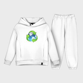 Детский костюм хлопок Oversize с принтом Земля Экология в Рязани,  |  | земля | круговорот | переработка | планета | природа | стрелки | экология