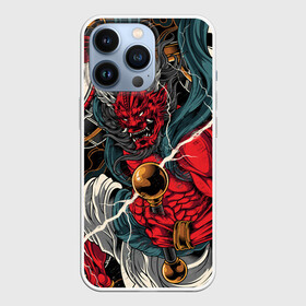 Чехол для iPhone 13 Pro с принтом БОГ ГРОМА РАЙДЗИН в Рязани,  |  | demon | evil | god | japan | raijin | red | samurai | бог | буддизм | восток | гроза | гром | демон | дьявол | зло | красный | молния | райдзин | самурай | япония