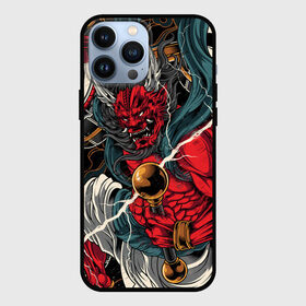 Чехол для iPhone 13 Pro Max с принтом БОГ ГРОМА РАЙДЗИН в Рязани,  |  | demon | evil | god | japan | raijin | red | samurai | бог | буддизм | восток | гроза | гром | демон | дьявол | зло | красный | молния | райдзин | самурай | япония