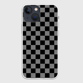 Чехол для iPhone 13 mini с принтом Шахматные Клетки в Рязани,  |  | chess | анатолий карпов | бобби фишер | владимир крамник | гари каспаров | игра | король | ладья | магнус карлсен | математика | михаил ботвинник | пешка | ферзь | хосерауль капабланка | чёрнобелые