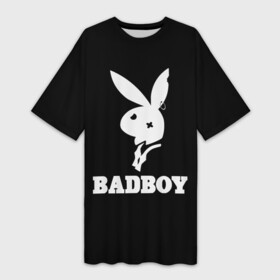 Платье-футболка 3D с принтом BAD BOY (секси) в Рязани,  |  | bad boy | erotic | love | playboy | заяц | кролик | любовь | плейбой | прикол | смешной | страсть | ххх | шутка | юмор