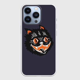 Чехол для iPhone 13 Pro с принтом Одержимый кот в Рязани,  |  | anger | black | cat | eyes | halloween | mad | mystic | obsessed | rage | teeth | бешеный | глаза | гнев | зубы | кот | мистика | одержимый | хэллоуин | черный | ярость