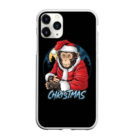 Чехол для iPhone 11 Pro Max матовый с принтом CHRISTMAS (обезьяна) в Рязани, Силикон |  | chimpanzee | christmas | gorilla | merry christmas | monkey | santa claus | бигфут | гамадрил | гиббон | год обе | горилла | дед мороз | ёлка | животное | зверь | мартышка | новый год | обезьяна | орангутан | подарок | праздник