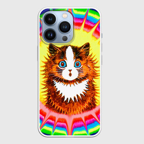 Чехол для iPhone 13 Pro с принтом Psychedelic Rainbow Cat в Рязани,  |  | benedict cumberbatch | louis wain | louis wains cats | psychedelic rainbow cat | the electrical life | антропоморфный | бенедикт камбербэтч | известный художник | кошачьи миры луиса уэйна | луис вэйн | луис уэйн | радуга | радужный кот