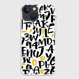 Чехол для iPhone 13 mini с принтом Буквенный бум в Рязани,  |  | алфавит | арт | буквы | иллюстрация | текст