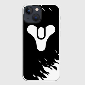 Чехол для iPhone 13 mini с принтом DESTINY 2 LOGO WHITE FIRE в Рязани,  |  | bungie | cayde 6 | cyd6 | destiny | destiny 2 | forsaken | gambit | ghost | hunter | light | mara sov | titan | warlock | банги | варлок | габмит | дестини | дестини 2 | зур | кейд | кейд 6 | коро | мара сов | отвергнутые 