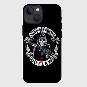 Чехол для iPhone 13 mini с принтом SOA Outlow в Рязани,  |  | biker | bikers | son of anarchy | байкер | байкеры | сериал | сериалы | сыны анархии