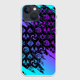 Чехол для iPhone 13 mini с принтом GENSHIN NEON PATTERN SYMBOL   НЕОН ЭМБЛЕМЫ в Рязани,  |  | amber | anime | genshin impact | girl | jean | lisa | paimon | xiao | zelda | анемо | аниме | геншен импакт | геншин импакт | геншин эмпакт | геншинимпакт | девушка | игры | кли | лиза | паймон | пеймон | персонажи | сяо | тян