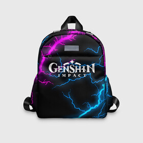 Детский рюкзак 3D с принтом GENSHIN IMPACT NEON FLASH | НЕОНОВЫЕ РАЗРЯДЫ МОЛНИЙ в Рязани, 100% полиэстер | лямки с регулируемой длиной, сверху петелька, чтобы рюкзак можно было повесить на вешалку. Основное отделение закрывается на молнию, как и внешний карман. Внутри дополнительный карман. По бокам два дополнительных кармашка | amber | anime | genshin impact | girl | jean | lisa | paimon | xiao | zelda | анемо | аниме | геншен импакт | геншин импакт | геншин эмпакт | геншинимпакт | девушка | игры | кли | лиза | паймон | пеймон | персонажи | сяо | тян