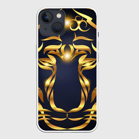 Чехол для iPhone 13 с принтом Золотой символ года Тигр в Рязани,  |  | в чем встречать новый год | золотой узор | идея подарка на новый год | подарок на новый год | символ нового года | тигр золотой | тигр символ года 2022 | узоры из золота
