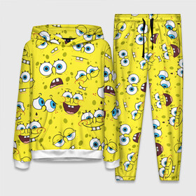 Женский костюм 3D (с толстовкой) с принтом Губка Боб   SpongeBob pattern в Рязани,  |  | sponge bob | spongebob | губка боб | квадратные штаны | сквэр пэнтс | спанч боб