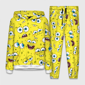 Женский костюм 3D (с толстовкой) с принтом Губка Боб   SpongeBob pattern в Рязани,  |  | Тематика изображения на принте: sponge bob | spongebob | губка боб | квадратные штаны | сквэр пэнтс | спанч боб