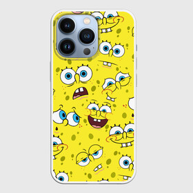 Чехол для iPhone 13 Pro с принтом Губка Боб   SpongeBob pattern в Рязани,  |  | Тематика изображения на принте: sponge bob | spongebob | губка боб | квадратные штаны | сквэр пэнтс | спанч боб