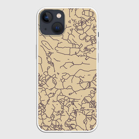 Чехол для iPhone 13 с принтом Рисованный камень в Рязани,  |  | абстракция | бежовый | графика | камень | расщелины | рисунок | трешенны