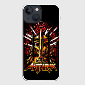 Чехол для iPhone 13 mini с принтом Anthrax   For All Kings в Рязани,  |  | anthrax | for all kings | антракс | грувметал | группы | метал | музыка | рок | трэшметал