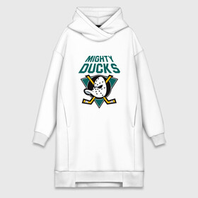 Платье-худи хлопок с принтом Анахайм Дакс, Mighty Ducks в Рязани,  |  | anahaim ducks | anaheim | anaheim ducks | ducks | hockey | mighty ducks | nhl | usa | дакс | могучие утята | нхл | спорт | сша | хоккей | шайба