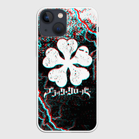 Чехол для iPhone 13 mini с принтом BLACK CLOVER GLITCHF FLASHES в Рязани,  |  | asta | black bull | black clover | bull | clover | аста | бык | клевер | чёрный бык | чёрный клевер