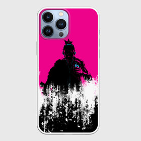 Чехол для iPhone 13 Pro Max с принтом Катана Зеро Самурай | Katana Zero Anime в Рязани,  |  | anime | grunge | japan | pink | аниме | анимэ | гранж | иероглифы | мульт | полосы | потертости | самурай | символ | узоры | япония