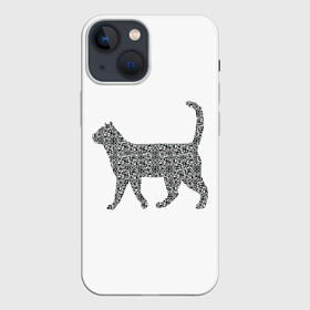 Чехол для iPhone 13 mini с принтом QR   кот в Рязани,  |  | lockdown | qrкод | коронавирус | кот | котики | минимализм