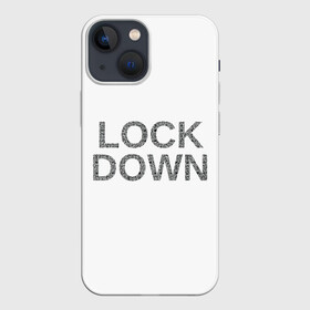 Чехол для iPhone 13 mini с принтом QR Lockdown (англ) в Рязани,  |  | covid | lockdown | qrкод | коронавирус | минимализм