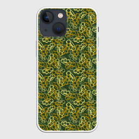 Чехол для iPhone 13 mini с принтом Кастеты (камуфляж) в Рязани,  |  | authority | bandit | camouflage | criminal | gangster | mafia | mafiosi | military camouflage | автомат | авторитет | бандит | боец | браток | гангстер | граната | драка | злодей | камуфляж | кастеты | мафиози | мафия | милитари | оружие