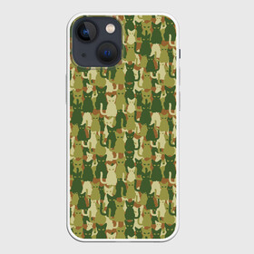 Чехол для iPhone 13 mini с принтом Кошки (камуфляж) в Рязани,  |  | camouflage | cat | kitty pussy | military camouflage | барсик | год кота | животное | зверь | камуфляж | киска | кот | котофей | котяра | кошачий камуфляж | кошечка | кошка | маскировка | масхалат | милитари | мурзик | мурлыка
