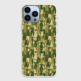 Чехол для iPhone 13 Pro Max с принтом Кошки (камуфляж) в Рязани,  |  | camouflage | cat | kitty pussy | military camouflage | барсик | год кота | животное | зверь | камуфляж | киска | кот | котофей | котяра | кошачий камуфляж | кошечка | кошка | маскировка | масхалат | милитари | мурзик | мурлыка