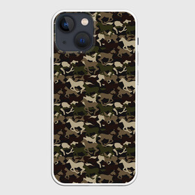 Чехол для iPhone 13 mini с принтом Лошади (камуфляж) в Рязани,  |  | animals | camouflage | horse | military camouflage | safari | wild horse | zoo | военный камуфляж | дикая лошадь | дикая природа | жеребец | животные | звери | зоопарк | камуфляж | кляча | кобыла | конь | лошадь | маскировка | милитари