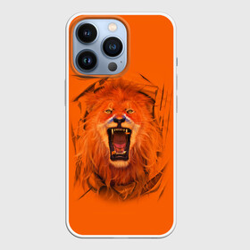 Чехол для iPhone 13 Pro с принтом ЛЕВ СКВОЗЬ ТКАНЬ в Рязани,  |  | animals | hunter | king | lion | вожак | дикие | животные | звери | клыки | король | лев | пасть | сила | ткань | хищник | царь | ярость