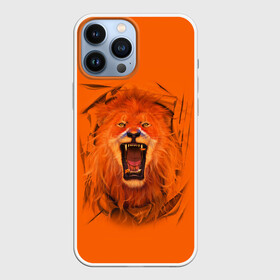 Чехол для iPhone 13 Pro Max с принтом ЛЕВ СКВОЗЬ ТКАНЬ в Рязани,  |  | animals | hunter | king | lion | вожак | дикие | животные | звери | клыки | король | лев | пасть | сила | ткань | хищник | царь | ярость