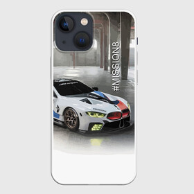 Чехол для iPhone 13 mini с принтом BMW Motorsport Mission 8 в Рязани,  |  | bmw | car | germany | motorsport | power | prestige | автомобиль | автоспорт | бмв | германия | мощь | престиж