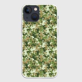 Чехол для iPhone 13 mini с принтом Лягушки (камуфляж) в Рязани,  |  | amphibian | animal | camouflage | frog | hunting camo | military camouflage | reptile | reptilian | амфибия | военный камуфляж | животное | земноводное | камуфляж | квакушка | лягуха | лягушка | лягушонок пепе | маскировка | масхалат