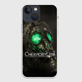 Чехол для iPhone 13 mini с принтом Chernobylite арт в Рязани,  |  | art | chernobylite | game | gas | horror | mask | арт | игра | противогаз | химинюк | хоррор | чернобыль | шутер