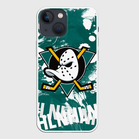 Чехол для iPhone 13 mini с принтом Анахайм Дакс | Anaheim Ducks в Рязани,  |  | Тематика изображения на принте: anahaim ducks | anaheim | anaheim ducks | ducks | hockey | mighty ducks | nhl | usa | дакс | могучие утята | нхл | спорт | сша | хоккей | шайба