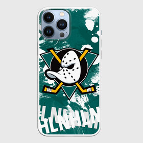 Чехол для iPhone 13 Pro Max с принтом Анахайм Дакс | Anaheim Ducks в Рязани,  |  | Тематика изображения на принте: anahaim ducks | anaheim | anaheim ducks | ducks | hockey | mighty ducks | nhl | usa | дакс | могучие утята | нхл | спорт | сша | хоккей | шайба