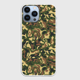 Чехол для iPhone 13 Pro Max с принтом Коты и Кошки (камуфляж) в Рязани,  |  | camouflage | cat | kitty pussy | military camouflage | барсик | военный камуфляж | год кота | животное | зверь | камуфляж | киска | кот | котофей | котяра | кошечка | кошка | маскировка | масхала | милитари | мурзик | мурлыка