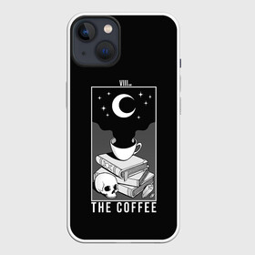 Чехол для iPhone 13 с принтом The Coffee. Occult в Рязани,  |  | bone | bones | book | coffee | even | key | moon | night | occult | skull | space | star | tea | the | universe | вечер | вселенная | закат | звезда | звезды | ключ | книга | космос | кости | кость | кофе | луна | небо | ночь | оккультизм | оккультная | о