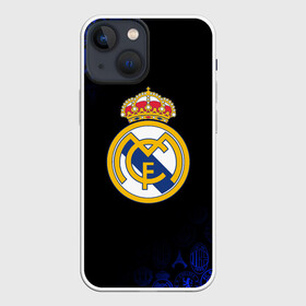 Чехол для iPhone 13 mini с принтом РЕАЛ МАДРИД ЛОГОБОМБИНГ в Рязани,  |  | fc | football | football club | real madrid | sport | реал мадрид | спорт | спортивные | униформа | фк | футбол | футбольный клуб