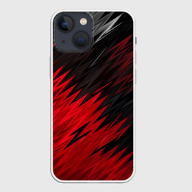 Чехол для iPhone 13 mini с принтом ЧЁРНО КРАСНЫЕ КРАСКИ | RED BLACK STRIPES в Рязани,  |  | abstract | geometry | geometry stripes | grunge | texture | waves | абстракция | брызги | волны | геометрические полосы | геометрия | гранж | краски | текстура