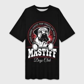 Платье-футболка 3D с принтом Мастиф (Mastiff) в Рязани,  |  | animal | cane corso | dog | fighting dog | mastiff | бойцовская собака | год собаки | дог | друг человека | животное | зверь | кане корсо | кинолог | мастиф | пёс | порода собак | собака мастиф | собаковод | четвероногий