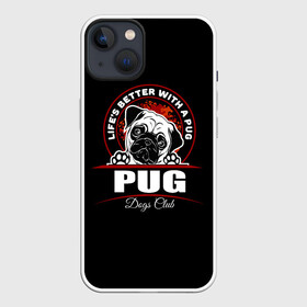 Чехол для iPhone 13 с принтом Мопс (Pug) в Рязани,  |  | bulldog | pug | pug dog | pug puppies | бульдог | год собаки | друг человека | дружные мопсы | дядя мопс | животное | зверь | кинолог | мопс | пёс | порода собак | собака боксёр | собака мопс | собаковод | четвероногий