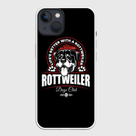 Чехол для iPhone 13 с принтом Ротвейлер (Rottweiler) в Рязани,  |  | animal | dog | fighting dog | rottweiler | бойцовская собака | год собаки | друг человека | животное | зверь | кинолог | пёс | порода собак | ротвейлер | собака ротвейлер | собаковод | хищник | четвероногий